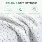 Materasso in memory foam a rigidità media da 8-10 pollici con tecnologia rinfrescante in gel, fodera rimovibile in bambù, certificato CertiPUR-US, materasso in scatola