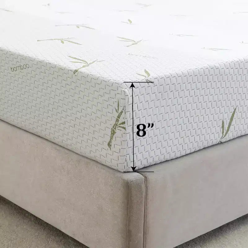 Materasso in memory foam a rigidità media da 8-10 pollici con tecnologia rinfrescante in gel, fodera rimovibile in bambù, certificato CertiPUR-US, materasso in scatola