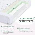 Materasso in memory foam da 8-10 pollici in scatola, schiuma gel medio-rigida con rivestimento rinfrescante in bambù, senza fibra di vetro, certificato CertiPUR-US