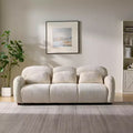 Christopher Knight Home Dorian 78'' Modern 3-Seater Rubberwood Upholstered Sofa with 3 Pillows