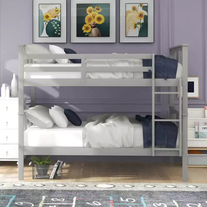 Letto a castello matrimoniale per bambini, struttura a castello matrimoniale con ringhiera per camera da letto o dormitorio