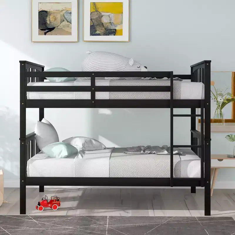 Letto a castello matrimoniale per bambini, struttura a castello matrimoniale con ringhiera per camera da letto o dormitorio