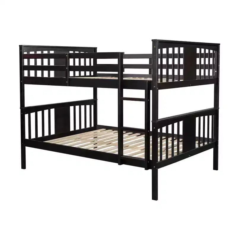 Letto a castello matrimoniale per bambini, struttura a castello matrimoniale con ringhiera per camera da letto o dormitorio