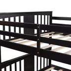 Letto a castello matrimoniale per bambini, struttura a castello matrimoniale con ringhiera per camera da letto o dormitorio
