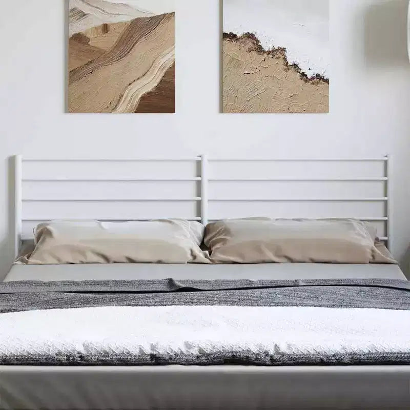 vidaXL Testiera resistente in metallo per letti California King Size, facile da montare, stile moderno bianca