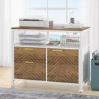Scrivania a L Lantine con cassetti, scrivania direzionale per computer da 63 pollici e schedario laterale, set di 2 mobili per ufficio domestico