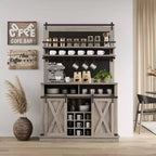Mobile bar con spazio contenitore, credenza alta da caffè, dispensa grande da cucina con ante scorrevoli