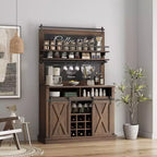 Mobile bar con spazio contenitore, credenza alta da caffè, dispensa grande da cucina con ante scorrevoli
