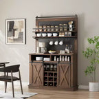 Mobile bar con spazio contenitore, credenza alta da caffè, dispensa grande da cucina con ante scorrevoli