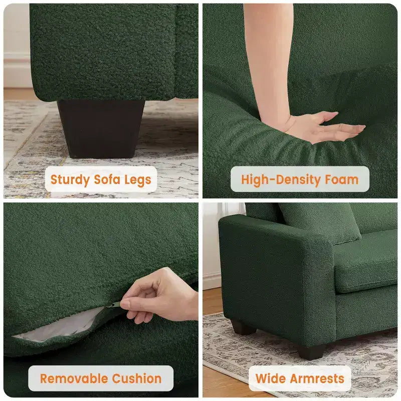 Divano moderno a 3 posti da 83 pollici, divano con seduta profonda e braccioli ampi, divanetto oversize con fodera rimovibile e lavabile, divano Cloud in peluche per camera da letto, appartamento