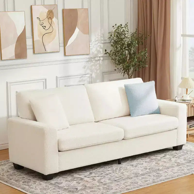 Divano moderno a 3 posti da 83 pollici, divano con seduta profonda e braccioli ampi, divanetto oversize con fodera rimovibile e lavabile, divano Cloud in peluche per camera da letto, appartamento