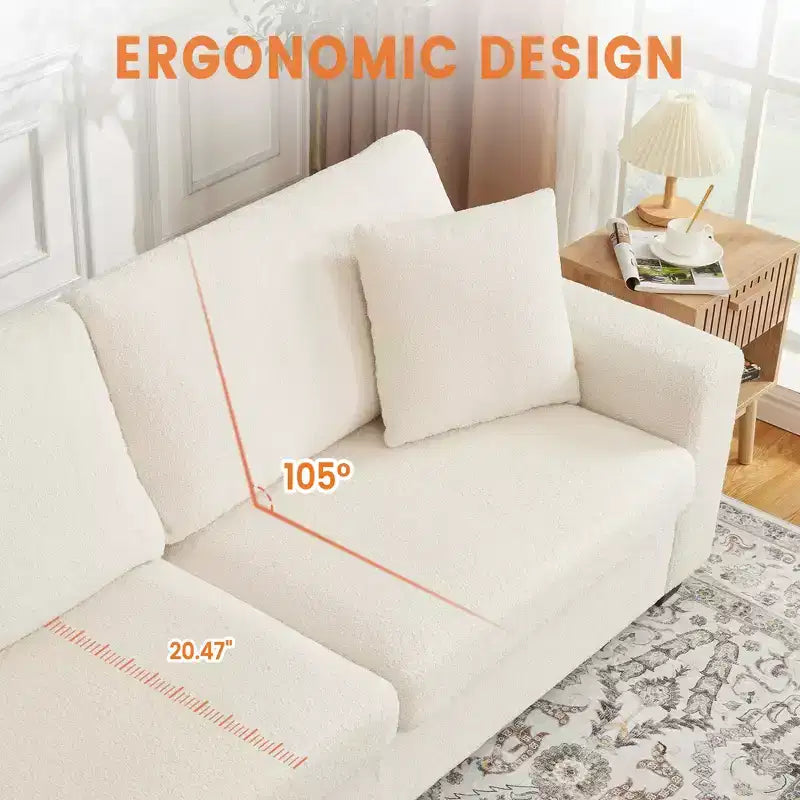 Divano moderno a 3 posti da 83 pollici, divano con seduta profonda e braccioli ampi, divanetto oversize con fodera rimovibile e lavabile, divano Cloud in peluche per camera da letto, appartamento