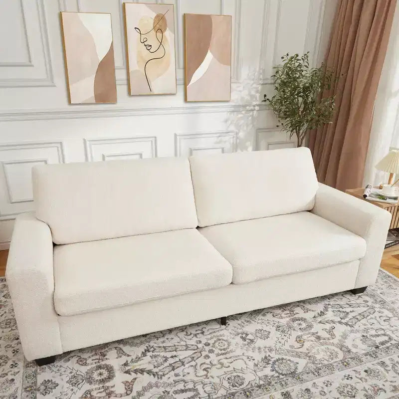Divano moderno a 3 posti da 83 pollici, divano con seduta profonda e braccioli ampi, divanetto oversize con fodera rimovibile e lavabile, divano Cloud in peluche per camera da letto, appartamento