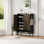TruAIR Black Scarpiera a 6 Ripiani con 2 Ante - Grande Organizer per Scarpe da Ingresso e Soggiorno con Ganci