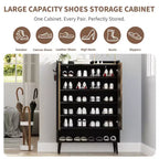 TruAIR Black Scarpiera a 6 Ripiani con 2 Ante - Grande Organizer per Scarpe da Ingresso e Soggiorno con Ganci