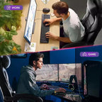 Sedia da gaming, Sedia da gaming con poggiapiedi e supporto lombare massaggiante, Design ergonomico, Poltrona reclinabile in pelle PU con schienale alto e poggiatesta, Rotazione a 360°