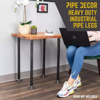 Pipe Decor Gambe da tavolo in tubo con flangia rotonda da 2,5 cm x 60 cm - Confezione da 4