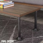 Pipe Decor 1 poll. x 18 poll. Gambe del tavolo a tubo con flangia quadrata - Confezione da 4