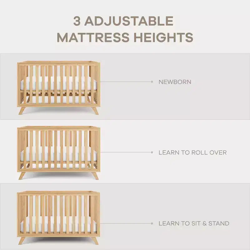 Culla per neonati Comfy Cubs da 0 a 3 anni - Altezza del materasso regolabile - Portata 36 kg per cameretta