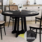Tavolo da pranzo rotondo da 119 cm per 4-6 persone, mobili in legno, tavolo da pranzo circolare con piedistallo per sala da pranzo, cucina, soggiorno, salvaspazio