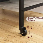 Carrello Porta Stampante a 3 Livelli con Contenitore e Stazione di Ricarica, Carrello Mobile per Stampante con 4 Prese e 2 Porte USB, Organizer Multilivello per l'Ufficio Domestico
