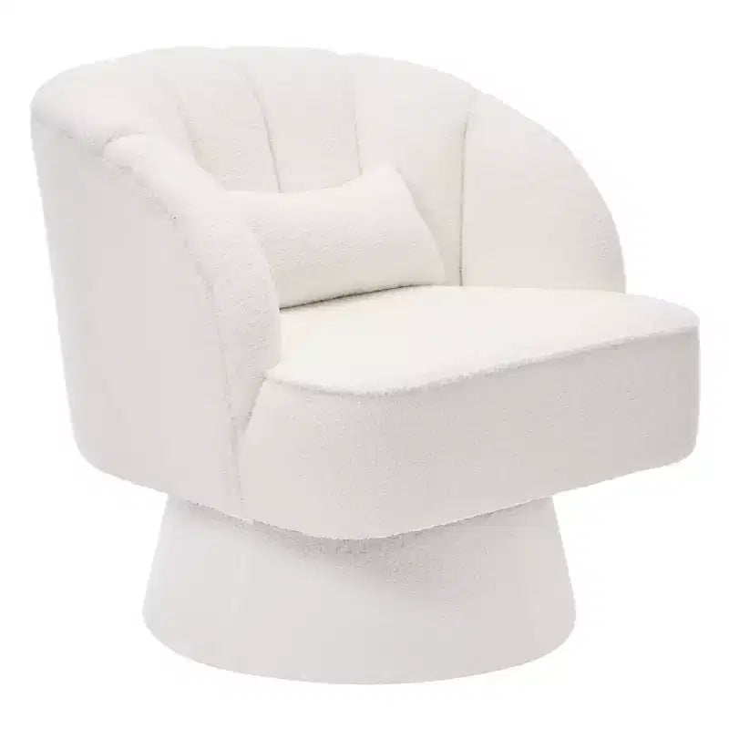 Poltrona a botte girevole, poltrona imbottita in velluto a 360 gradi con schienale a righe, design ergonomico, adatta per soggiorno, camera da letto, giardino, ecc.