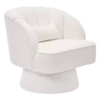 Poltrona a botte girevole, poltrona imbottita in velluto a 360 gradi con schienale a righe, design ergonomico, adatta per soggiorno, camera da letto, giardino, ecc.