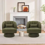 Poltrona a botte girevole, poltrona imbottita in velluto a 360 gradi con schienale a righe, design ergonomico, adatta per soggiorno, camera da letto, giardino, ecc.