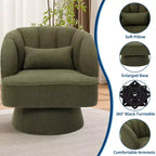 Poltrona a botte girevole, poltrona imbottita in velluto a 360 gradi con schienale a righe, design ergonomico, adatta per soggiorno, camera da letto, giardino, ecc.