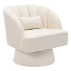 Poltrona a botte girevole, poltrona imbottita in velluto a 360 gradi con schienale a righe, design ergonomico, adatta per soggiorno, camera da letto, giardino, ecc.