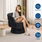 Poltrona a botte girevole, poltrona imbottita in velluto a 360 gradi con schienale a righe, design ergonomico, adatta per soggiorno, camera da letto, giardino, ecc.