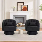 Poltrona a botte girevole, poltrona imbottita in velluto a 360 gradi con schienale a righe, design ergonomico, adatta per soggiorno, camera da letto, giardino, ecc.