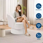 Poltrona a botte girevole, poltrona imbottita in velluto a 360 gradi con schienale a righe, design ergonomico, adatta per soggiorno, camera da letto, giardino, ecc.