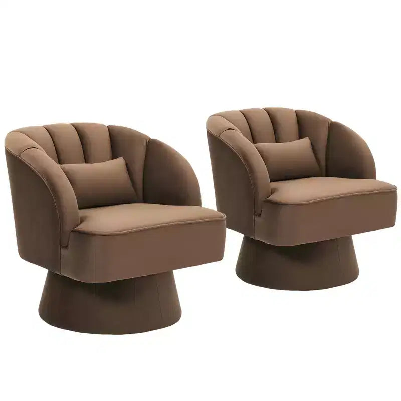 Poltrona a botte girevole, poltrona imbottita in velluto a 360 gradi con schienale a righe, design ergonomico, adatta per soggiorno, camera da letto, giardino, ecc.