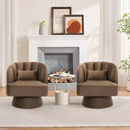 Poltrona a botte girevole, poltrona imbottita in velluto a 360 gradi con schienale a righe, design ergonomico, adatta per soggiorno, camera da letto, giardino, ecc.