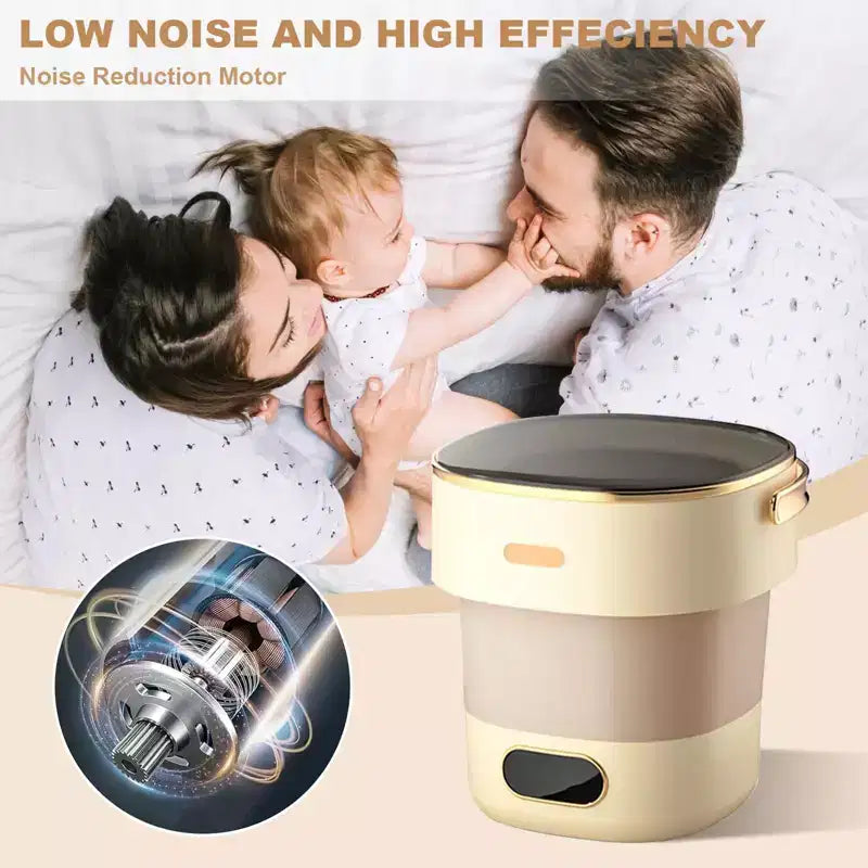 Lavatrice Portatile, Mini 13L Pieghevole Compatta Completamente Automatica - 3 Modalità, 2,3 kg Leggera per Camper/Dormitorio/Viaggio/Campeggio