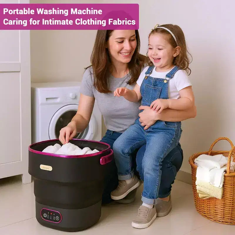 Lavatrice Portatile, Mini 13L Pieghevole Compatta Completamente Automatica - 3 Modalità, 2,3 kg Leggera per Camper/Dormitorio/Viaggio/Campeggio