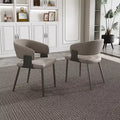 GDFStudio Haversham Modem Faux Leather Upholstered Dining Chairs with Curved Backrest (Set of 2)