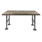 RESTORE Boulder Black Solid Wood Coffee Table by Pipe Decor