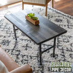 Tavolino RESTORE Boulder nero in legno massello di Pipe Decor