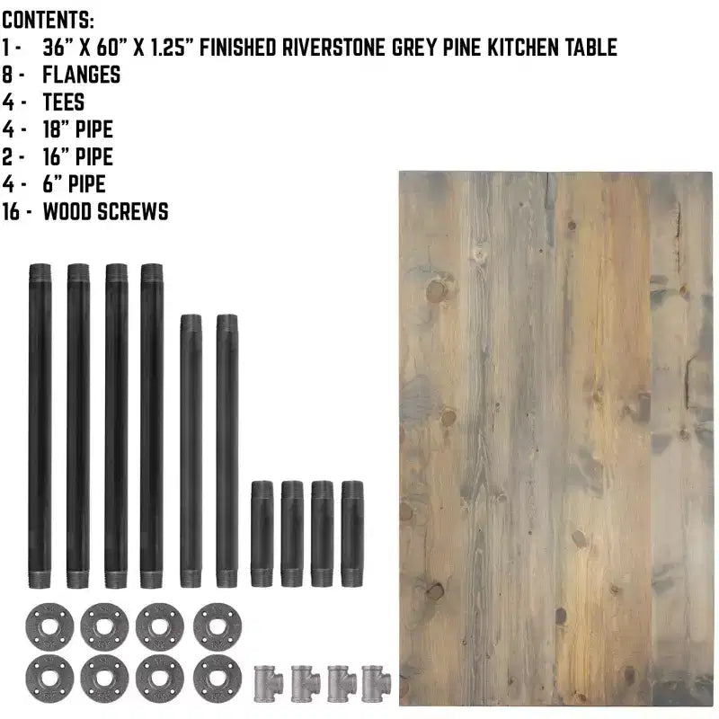 RESTORE Tavolo da pranzo in legno massello Riverstone Grey di Pipe Decor