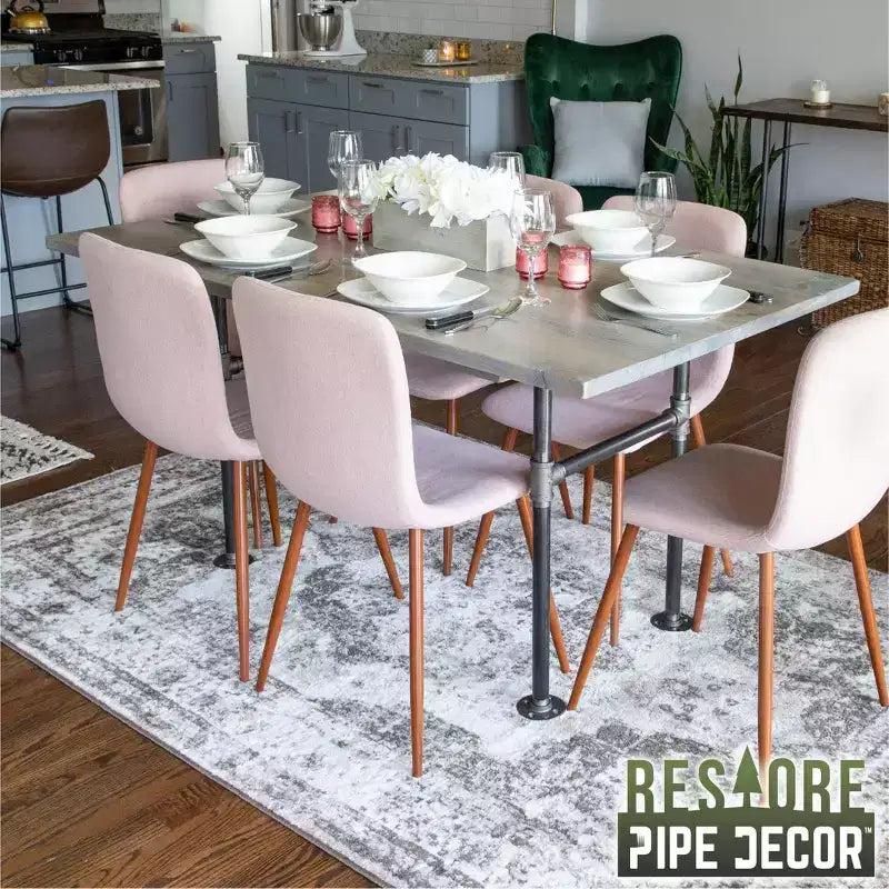 RESTORE Tavolo da pranzo in legno massello Riverstone Grey di Pipe Decor