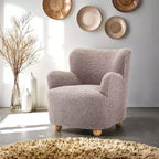 GDFStudio Suncook, poltrona moderna imbottita con schienale curvo e piedini a sfera