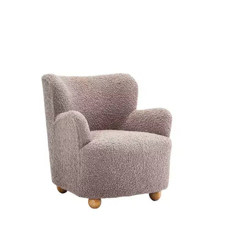 GDFStudio Suncook, poltrona moderna imbottita con schienale curvo e piedini a sfera