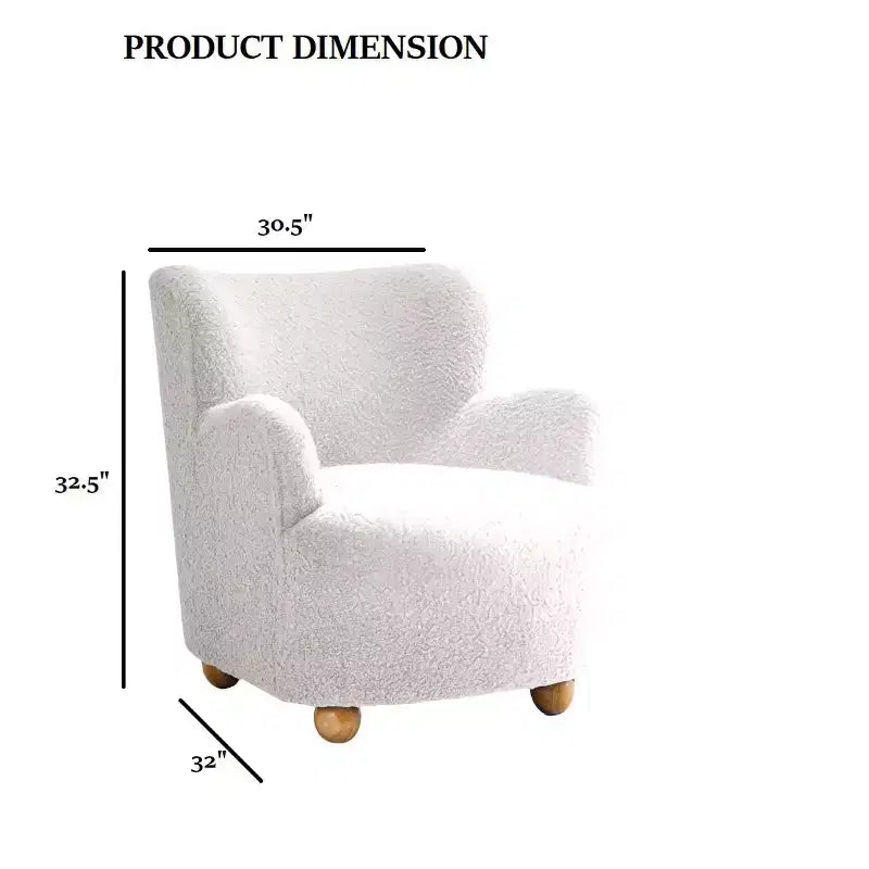 GDFStudio Suncook, poltrona moderna imbottita con schienale curvo e piedini a sfera