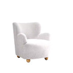 GDFStudio Suncook, poltrona moderna imbottita con schienale curvo e piedini a sfera
