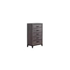 HomeStock 19 in.H Wood Veneer Vertical Dressers with 5 - Drawers in Gray Finish