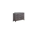HomeStock 19 in.H Foil Horizontal Dressers with 6 - Drawers in Gray Finish