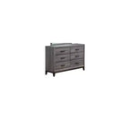 HomeStock 19 in.H Foil Horizontal Dressers with 6 - Drawers in Gray Finish