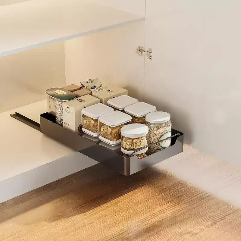 COZONY Pull Out Cabinet Organizer with Adhesive Film, Heavy Duty Slide Out Storage Shelves for Kitchen Pantry, No Drill Required